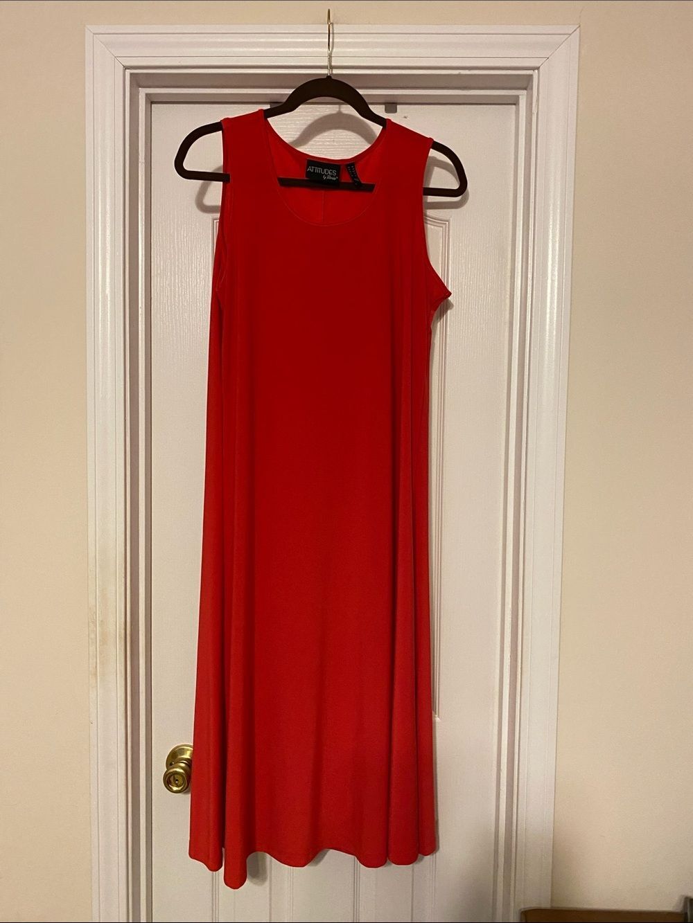 Attitudes by Renee Red Sleeveless Maxi Dress medium petite
